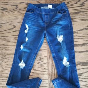 Womens elastic waist band skinny jeans